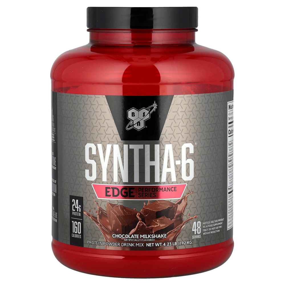 BSN, Syntha-6 Edge, белково-порошковая смесь для напитков, со вкусом шоколадного молочного коктейля, 1,82 кг (4,02 фунта)