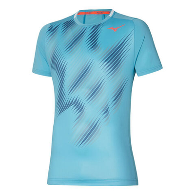 Мужское теннисное поло Mizuno Shadow Graphic T-Shirt Men - Light Blue