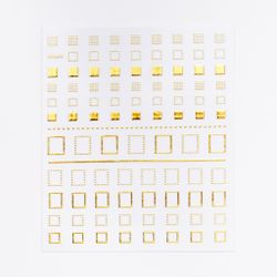 1378 Наклейки металлизированные квадратики золото