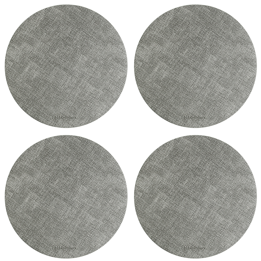 Набор из 4-х сервировочных салфеток leanera, D35 см, серые
