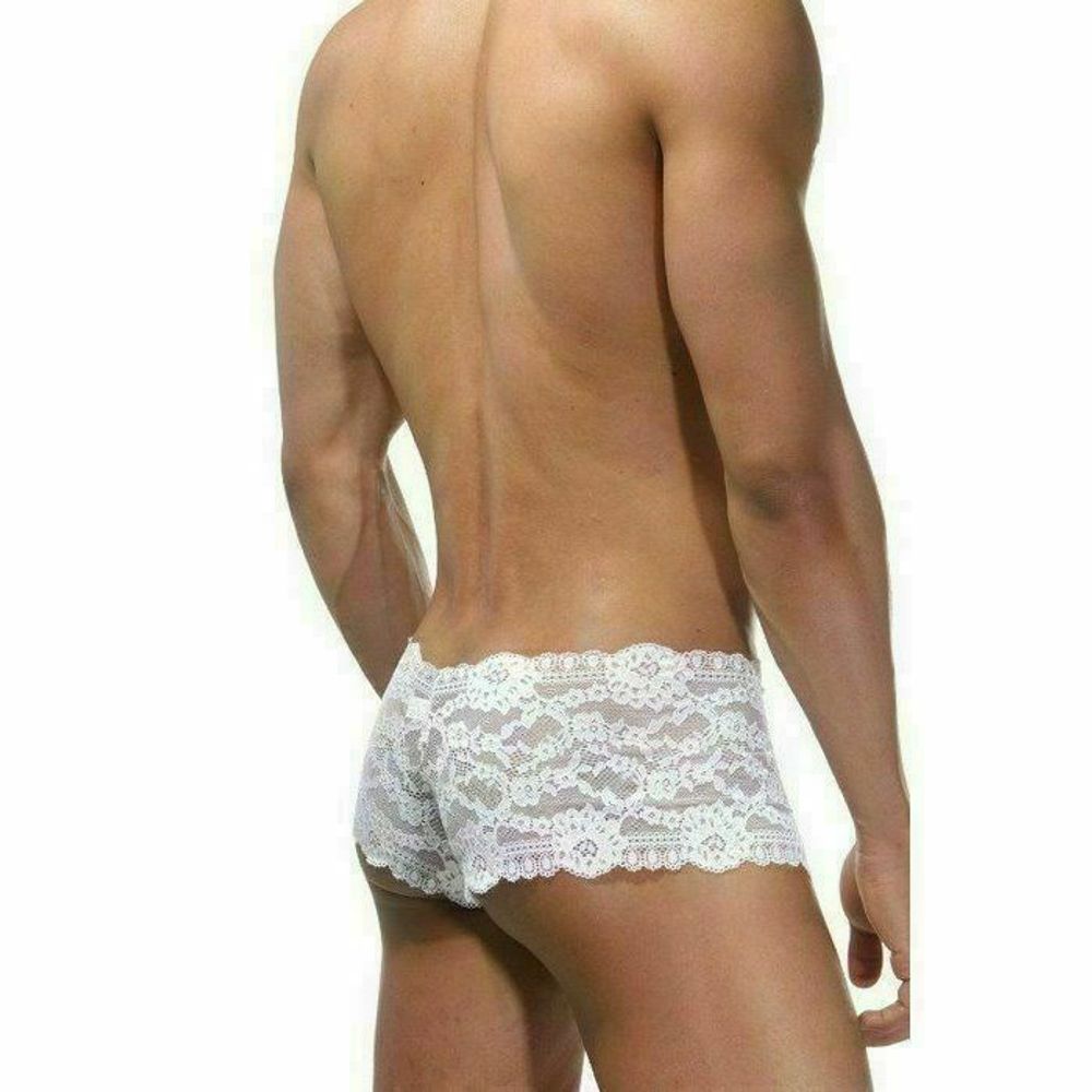 Мужские трусы хипсы белые кружевные La Blinque LB15227