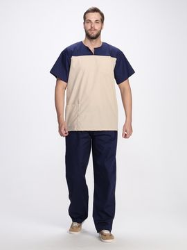 Костюм мужской "Стоматолог" (т.синий/бежевый)