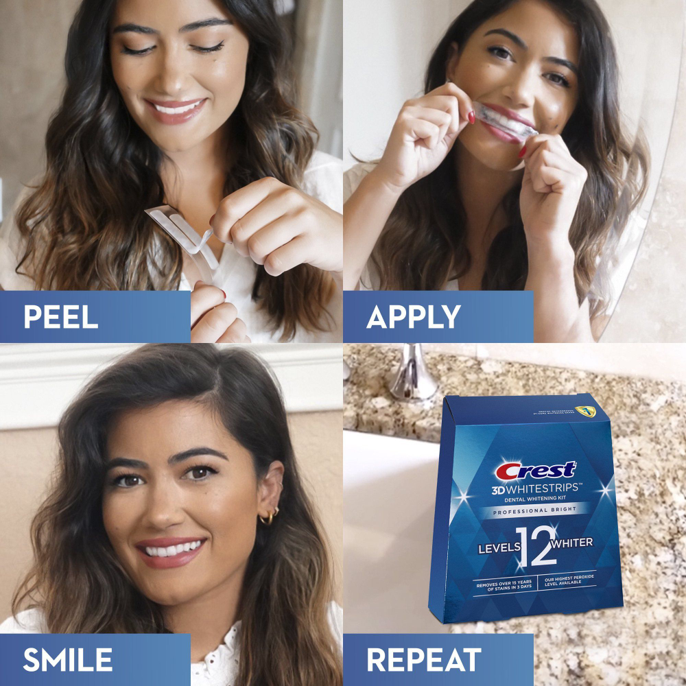 Курс 18 дней | Crest 3D Whitestrips Professional Bright – Отбеливающие полоски для зубов