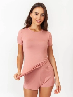 Футболка облегающая однотонная