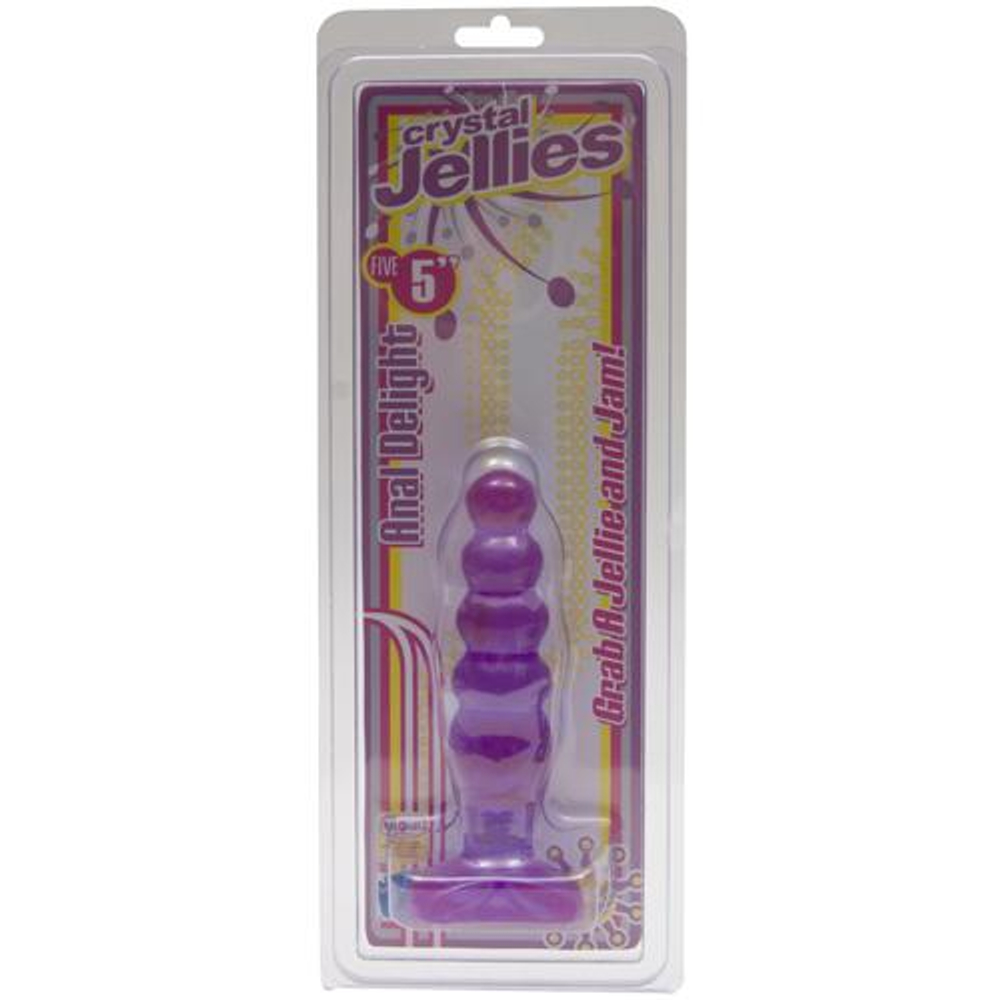 Фиолетовая анальная ёлочка Cristal Jellies - 14 см.