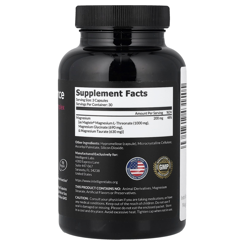 Intelligent Labs, MagEnhance, комплекс магния, 90 веганских капсул