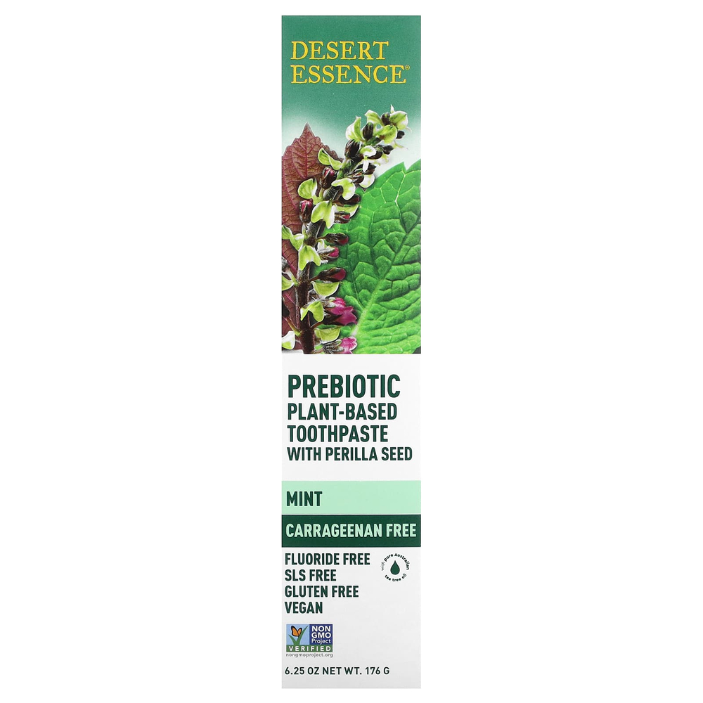 Desert Essence, Пребиотик, зубная паста на растительной основе, с мятой, 176 г (6,25 унции)