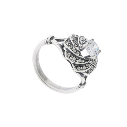 "Лебедушка" кольцо в серебряном покрытии из коллекции "Леди" от Jenavi