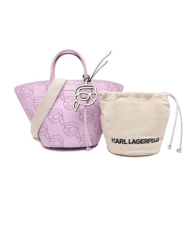 Кожаная сумка-трапеция ikonik 2.0 Karl Lagerfeld - лавандовый(241W3001)