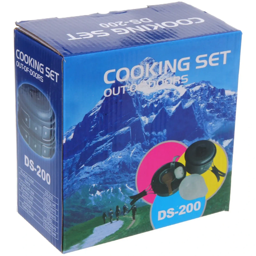 Набор посуды походной (ковш, сковорода, крышка, 2чашки, лопатка, губка, поварёшка) COMPSOR-200