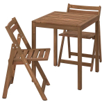 Садовый стол и 2 складных стула - NÄMMARÖ IKEA/ НАММАРО ИКЕА,44х44х7 см, коричневый