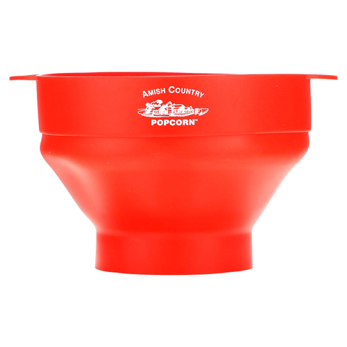 Amish Country Popcorn, Силиконовый попкорн для микроволновой печи, красный, 4 шт.