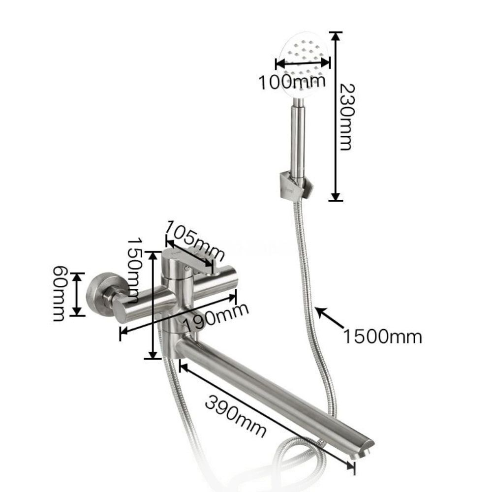Смеситель для ванны, Frap, с картриджем, нерж, F22801