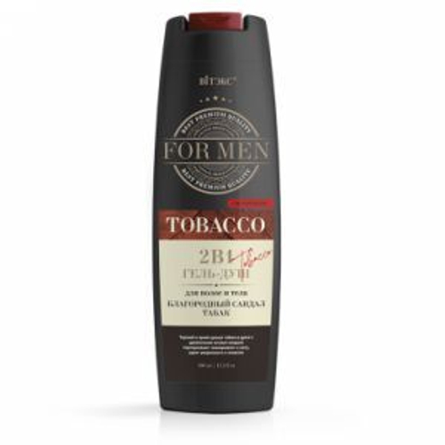 Витэкс FOR MEN Tobacco 2в1 Гель-душ для волос и тела с феромонами БЛАГОРОДНЫЙ САНДАЛ и ТАБАК 400мл