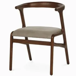 Стул Ron, орех с бежево-серой обивкой