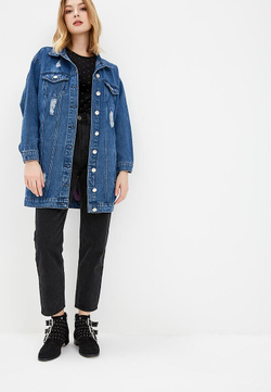 LIGVIANNI Джинсовая куртка Denim Jacket BLACK / WHITE