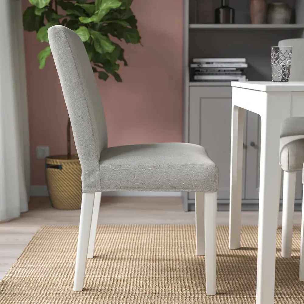 Стол+6 стульев - STRANDTORP  / BERGMUND IKEA/ СТРАНДТОРП/БЕРГМУНД ИКЕА, 205х95х75 см, серый/белый