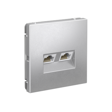 Розетка компьютерная 2-м ArtGallery RJ45 + RJ45 кат.5E механизм алюм. SE GAL000385