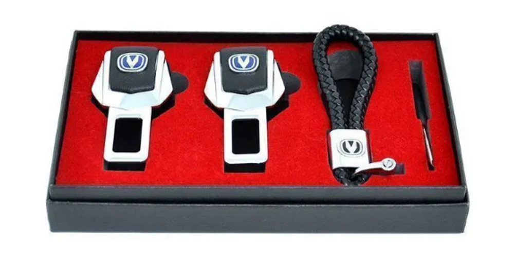 Заглушка ремня безопасности НАБОР "CHANGAN" (2заглушки+брелок+отвертка) K-105CH