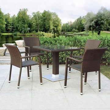 Комплект плетеной мебели T606SWT/A2001B-W53 Brown 4Pcs