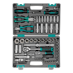 Набор инструментов, 1/2", 1/4", CrV, пластиковый кейс 69 предметов Stels