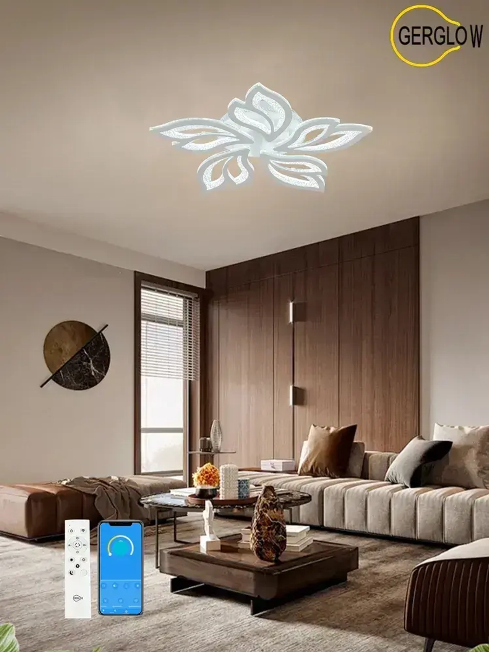 GERGLOW Люстра потолочная светодиодная с пультом,130 Вт