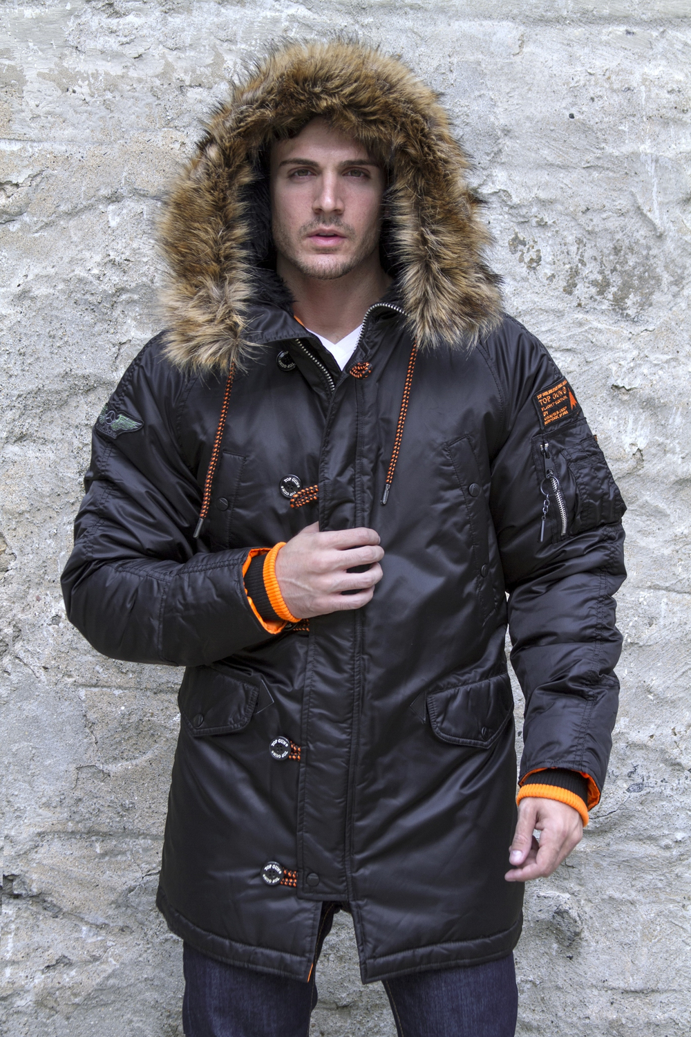Куртка Аляска - Slim Fit N-3B Top Gun (черная - black)