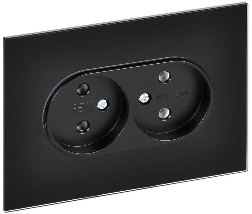 Розетка 2-м SKANDY 10А без заземл. без защ. шторок для плоской вилки SK-R03Bl черн. IEK SK-R20-10-K02 Розетка 2-м SKANDY 10А без заземл. без защ. шторок для плоской вилки SK-R03Bl черн. IEK SK-R20-10-K02