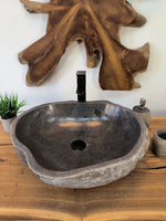Раковина из речного камня RS-65798 53х45х15 из натурального камня