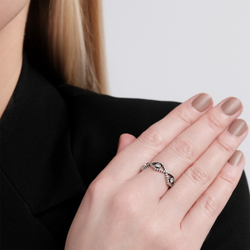 "Моту" кольцо в серебряном покрытии из коллекции "Arabesque" от Jenavi