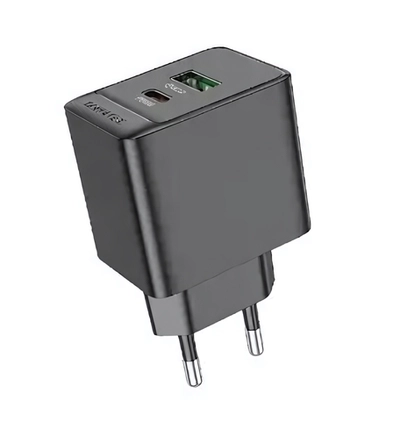 Зарядное устройство Borofone BAS14A PD20W+QC3.0 3A Type-C+USB Black