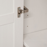 Шкаф для одежды распашной белый Харви двухдверный деревянный со штангой и полками, шкаф для вещей в прихожую и спальню с филенкой в викторианском стиле из массива сосны