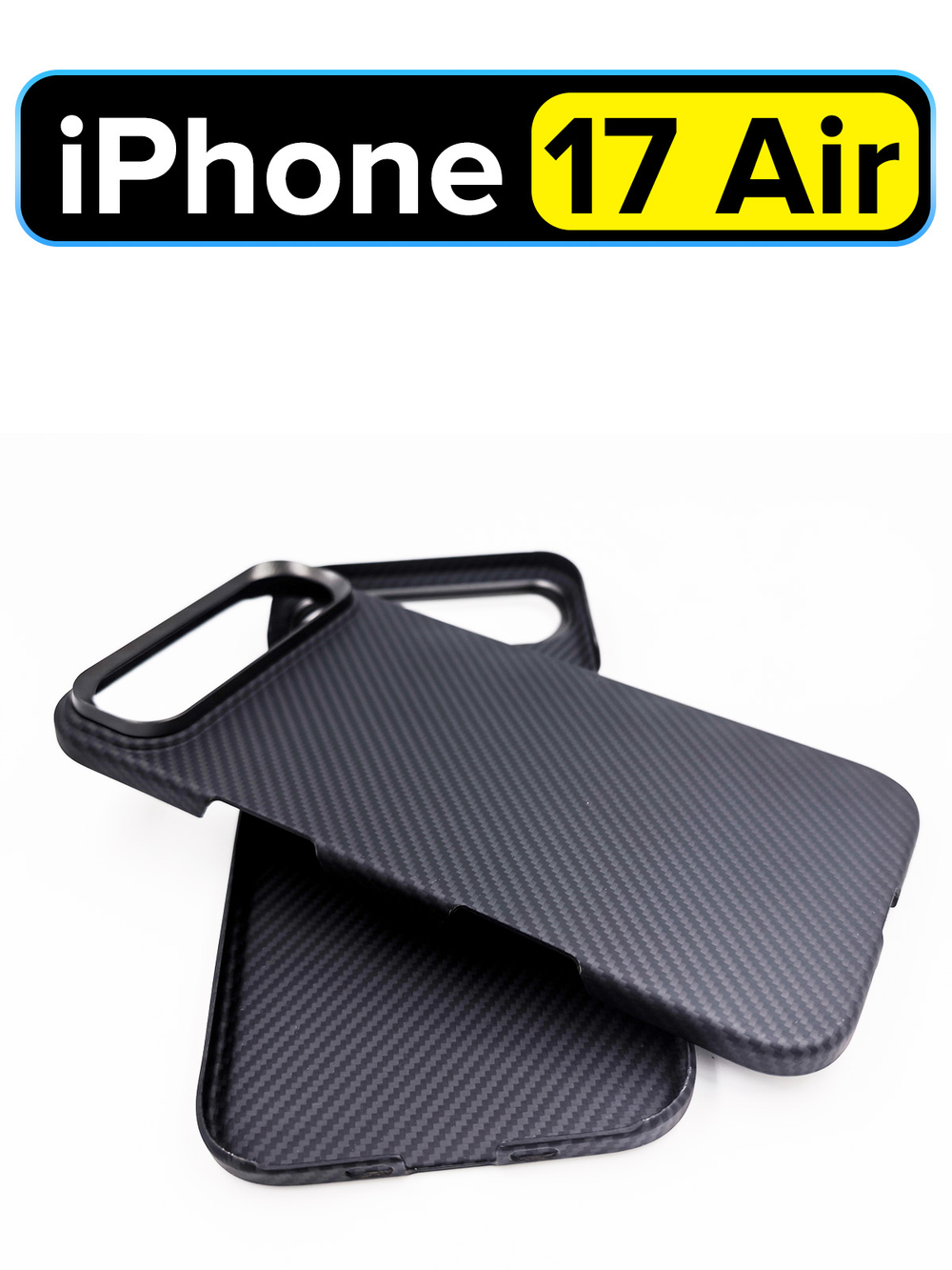 Карбоновый чехол MosSeller для Apple iPhone 17 Air, черный