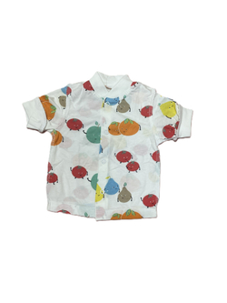 Кофточка короткий рукав на кнопках швы наружу из кулирки (100% хлопок) на рост 62 см