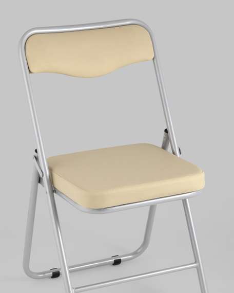 складной Джонни экокожа кремовый каркас металлик