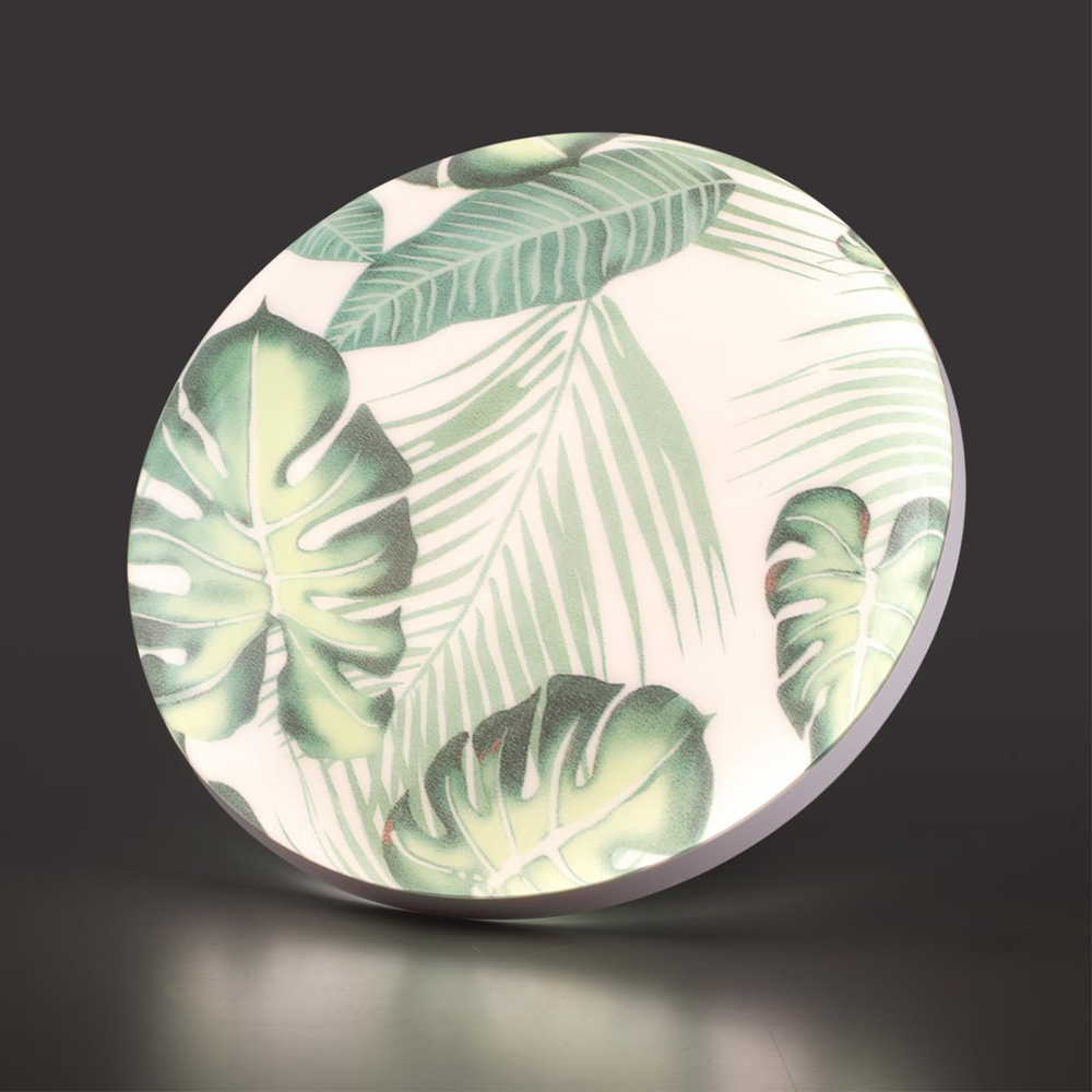 7748/DL PALE SN 125 Светильник светодиодный потолочный пластик/белый/зеленый LED 48Вт 3000-6000К D380 IP43 пульт ДУ FLORI