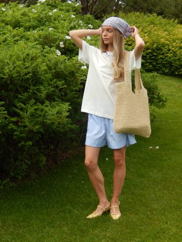 Голубые пижамные шорты Acker в полоску