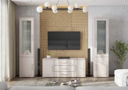 Тумба под ТВ Антеро ТБ-02 с декор. опорами (кашемир/шампань), Интерьер-Центр, г. Пенза