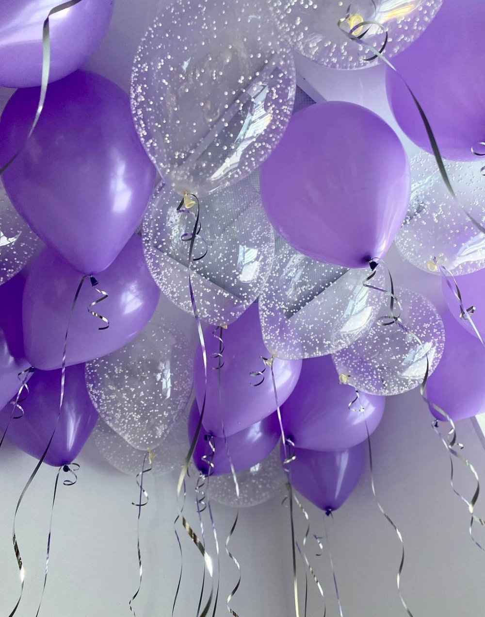 Сиреневые воздушные шары под потолок №2068