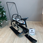 Снегокат 505 высокий SNOWKAT TWINS BABY PUSH для двоих, с 2 склад спинк.П-обр толкат. Панды маскарад