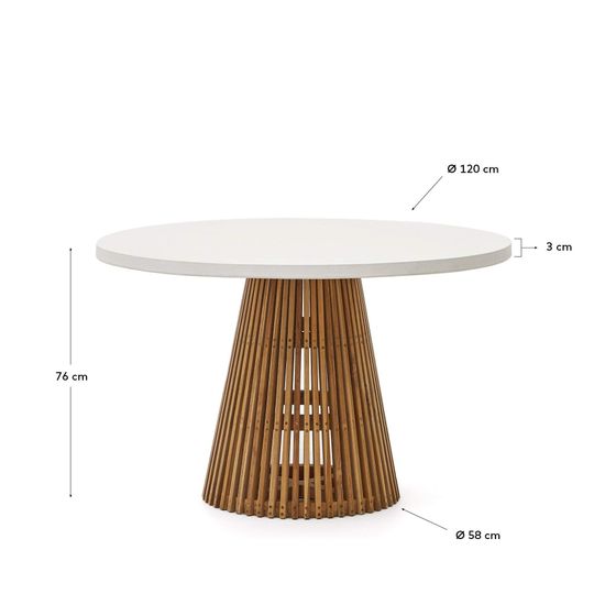 Alcaufar Круглый уличный стол из массива тикового дерева Испания La Forma