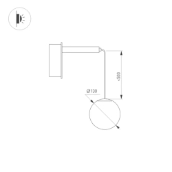 Светильник SP-BEADS-WALL-HANG-R130-6W Day4000 (BK-GD, 180 deg, 230V) (Arlight, IP20 Металл, 3 года) 037065
