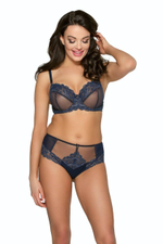 Бюстгальтер на косточках с боковыми поддержками (Размер: 65I) (Цвет: темно-синий)