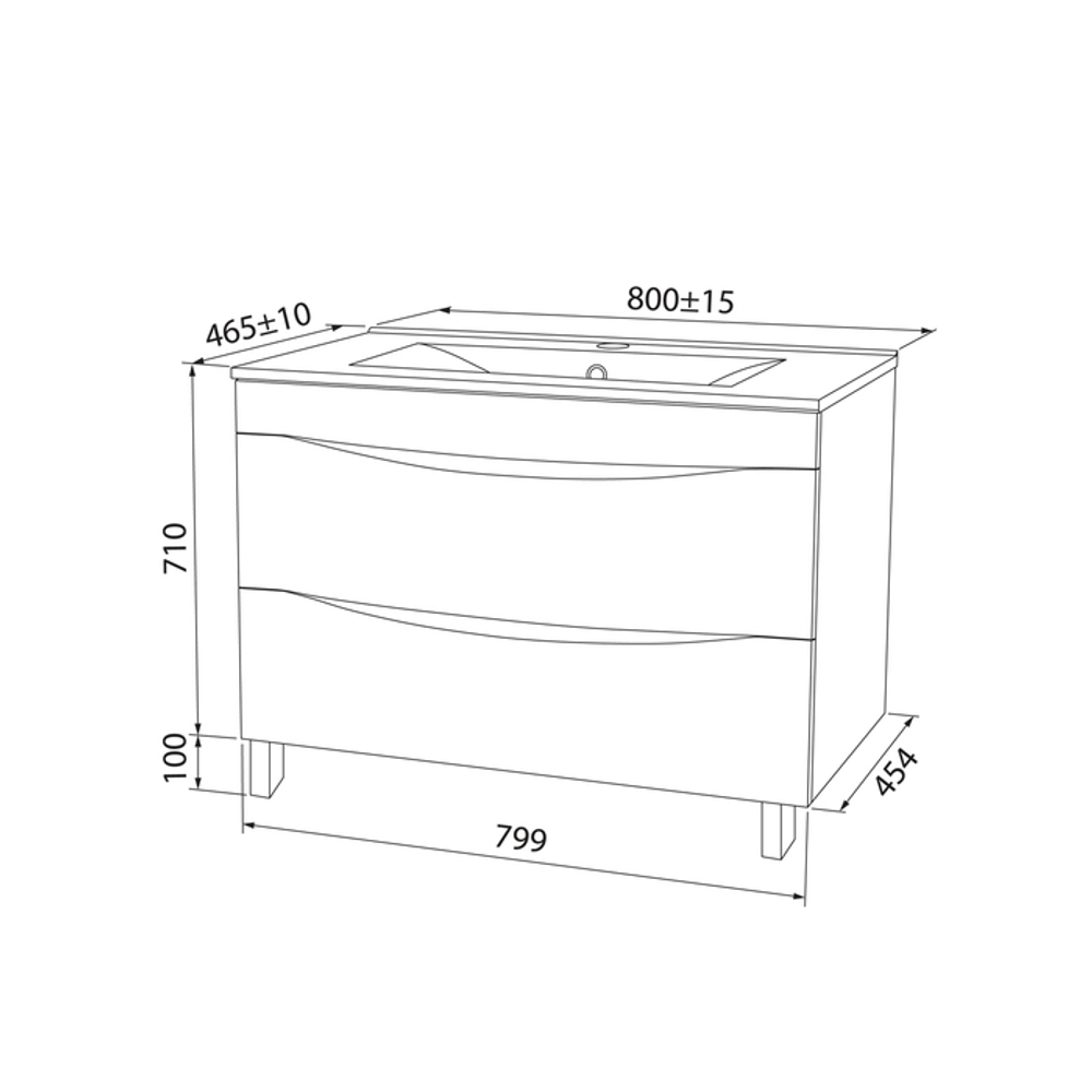 Тумба с умывальником IDDIS Cloud, напольная, 80 см, белая, CLO80WFi95K