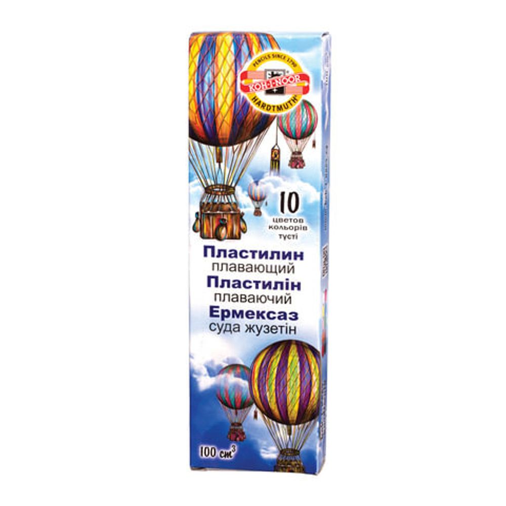 Пластилин плавающий KOH-I-NOOR "Archimedes", 10 цветов, 90 г, картонная упаковка, 013171700000RU