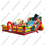 Большая надувная горка "Кобра эконом с роботом", 12*11*7 м