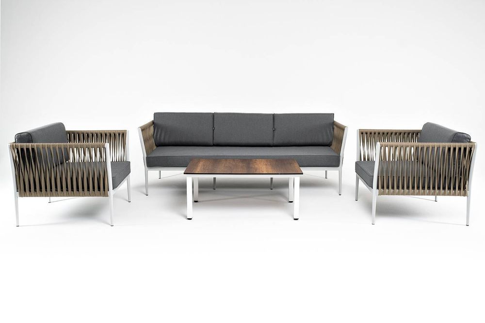 "Касабланка" лаунж-зона плетеная из роупа 5-местная, цвет серый