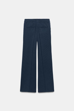 ZARA БРЮКИ ПРЯМОГО КРОЯ С НИЗКОЙ ПОСАДКОЙ, СИНИЙ