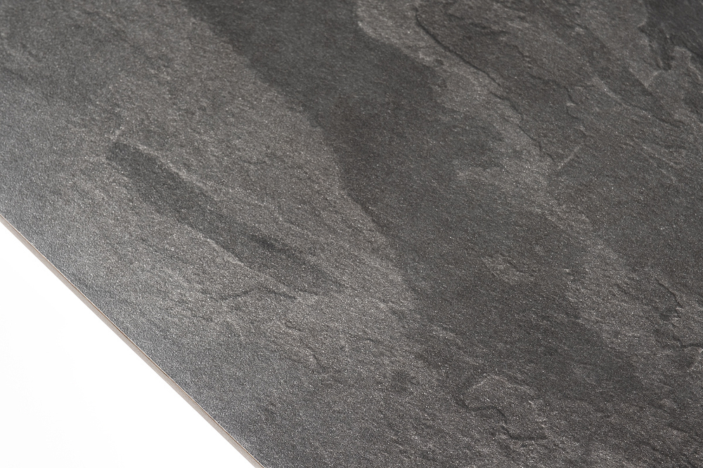 "Каффе" обеденный стол из HPL 140х70см, цвет "серый гранит", подстолье двойное черное