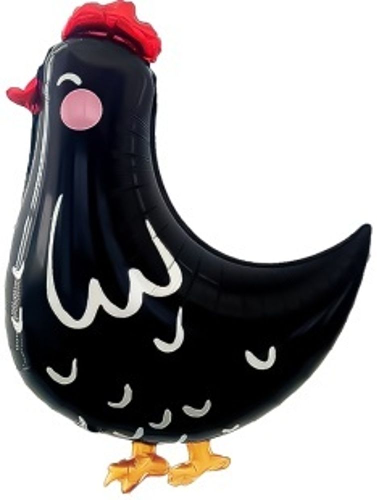 К Шар (30''/76 см) Фигура, Курица, Черный (БГ-)